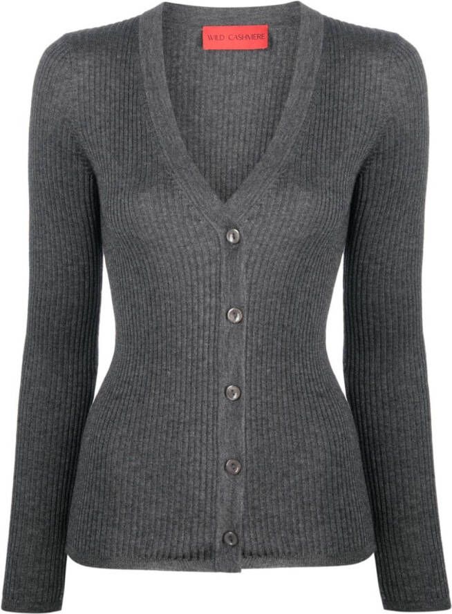 Wild Cashmere Cloe vest met V-hals Grijs