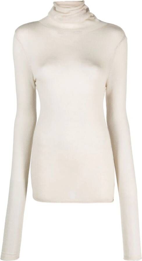Wild Cashmere Fijngebreide coltrui Beige