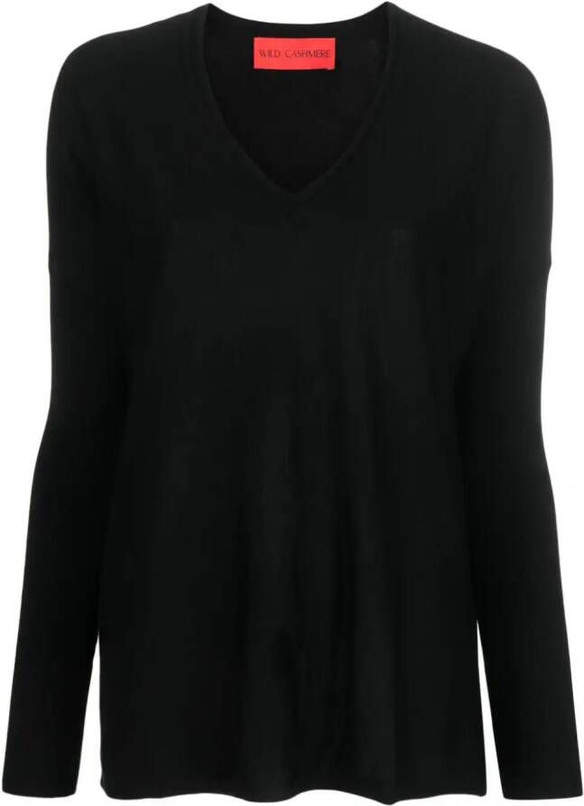 Wild Cashmere Fijngebreide trui Zwart