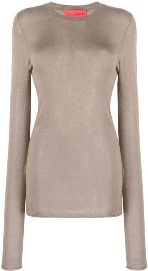 Wild Cashmere Trui met ronde hals Bruin