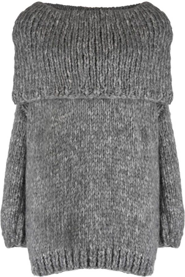 Wild Cashmere Grofgebreide trui Grijs
