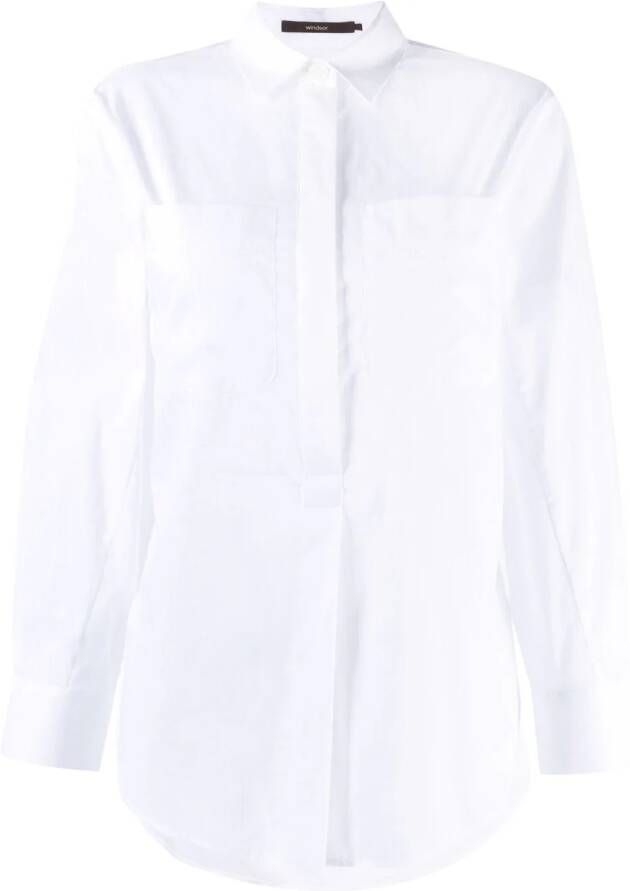 Windsor Blouse met krijtstreep Wit