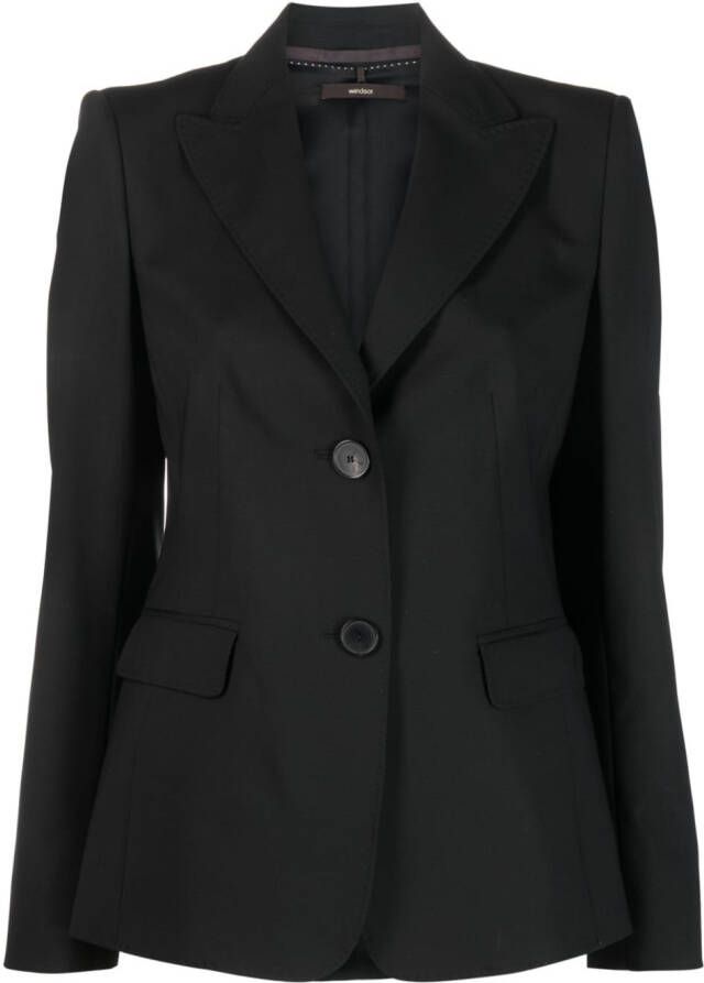 Windsor Blazer met enkele rij knopen Zwart