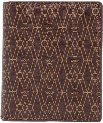 WOLF Pasjeshouder met logoprint Bruin