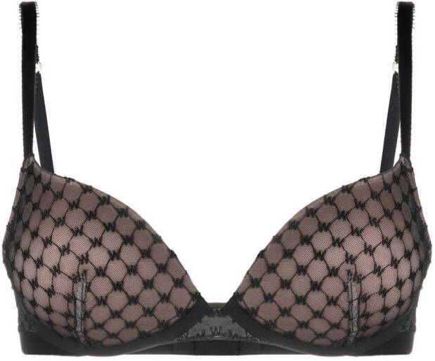 Wolford Bh met monogram patroon Zwart