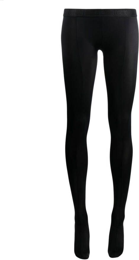 Wolford x Sergio Rossi panty met satijnen-effect Zwart