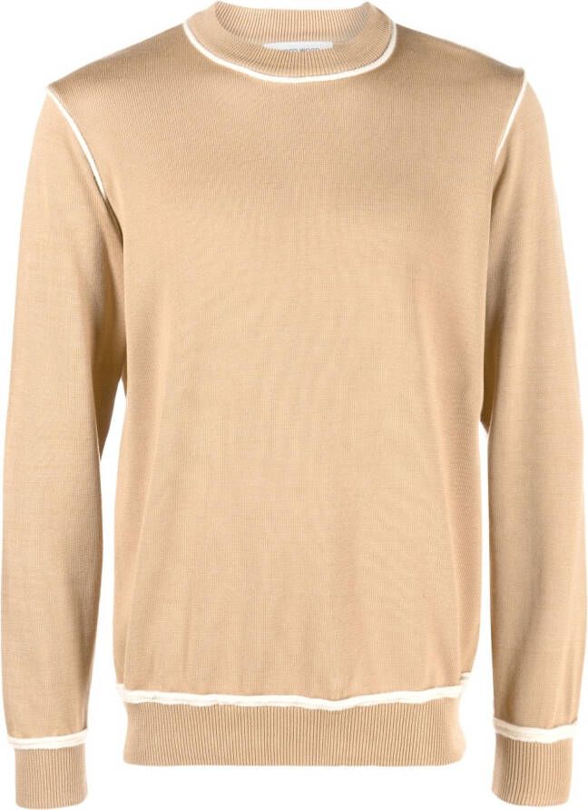 Wood Trui met contrasterende afwerking Bruin