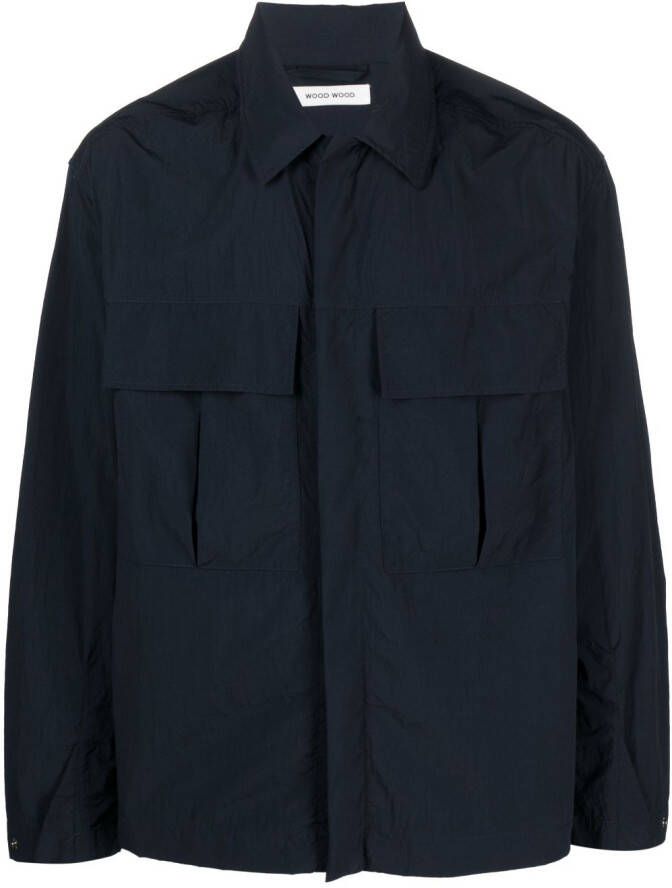 Wood Lichtgewicht shirtjack Blauw