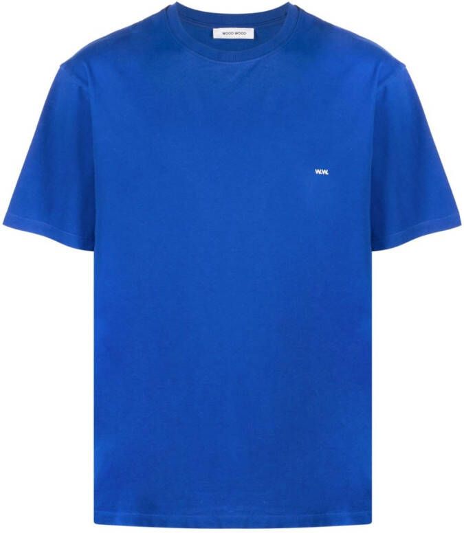 Wood T-shirt met logoprint Blauw