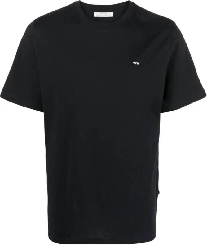 Wood T-shirt met logoprint Zwart
