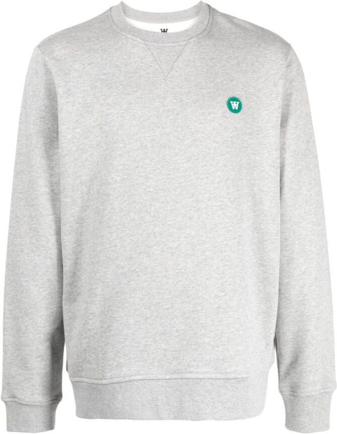 Wood Tye sweater met ronde hals Grijs