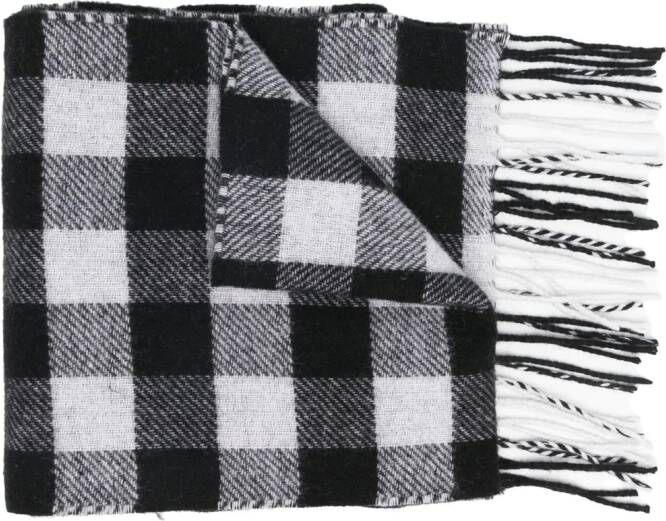 Woolrich Geruite sjaal Zwart