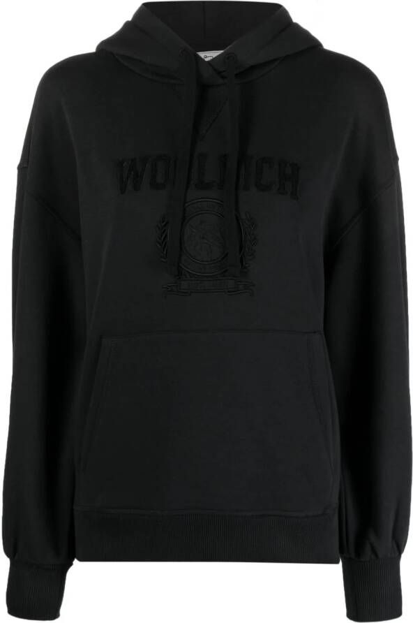 Woolrich Hoodie met geborduurd logo Zwart