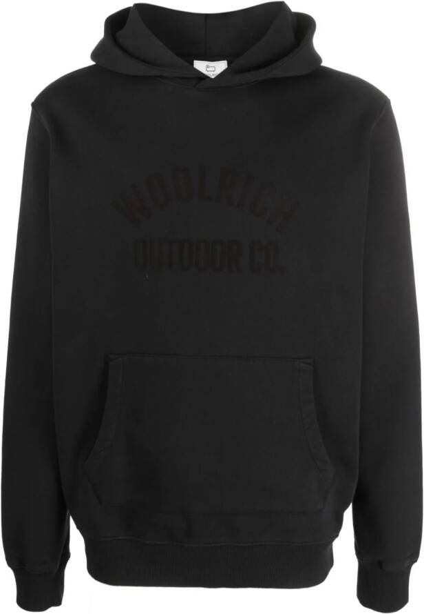 Woolrich Hoodie met logo-reliëf Zwart