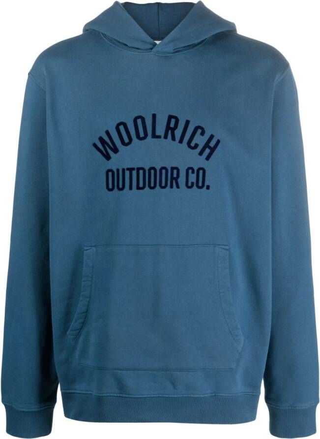 Woolrich Hoodie met logoprint Blauw