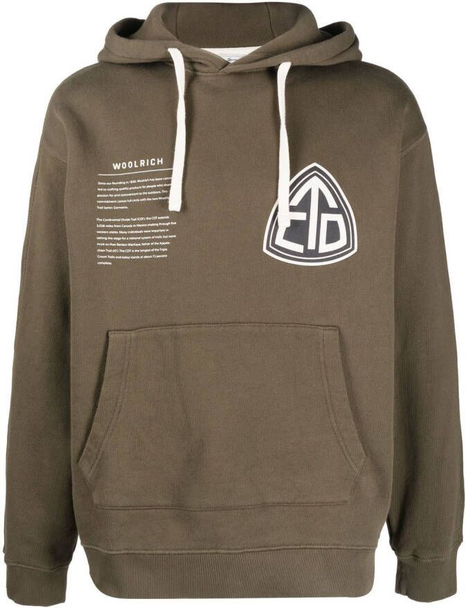 Woolrich Hoodie met logoprint Groen