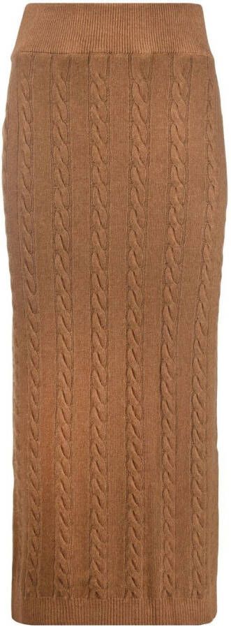 Woolrich Kabelgebreide midi-rok Bruin
