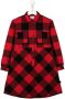 Woolrich Kids Geruite jurk Rood - Thumbnail 1