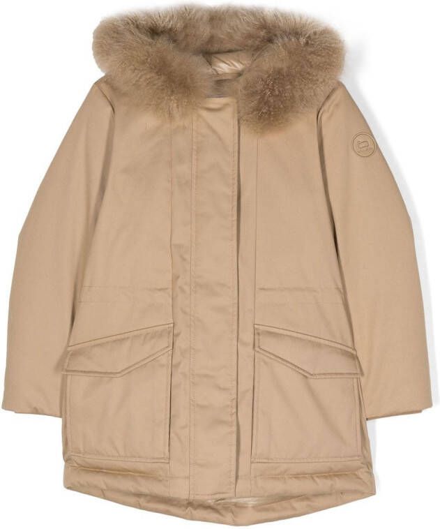 Woolrich Kids Donsjas met capuchon Beige
