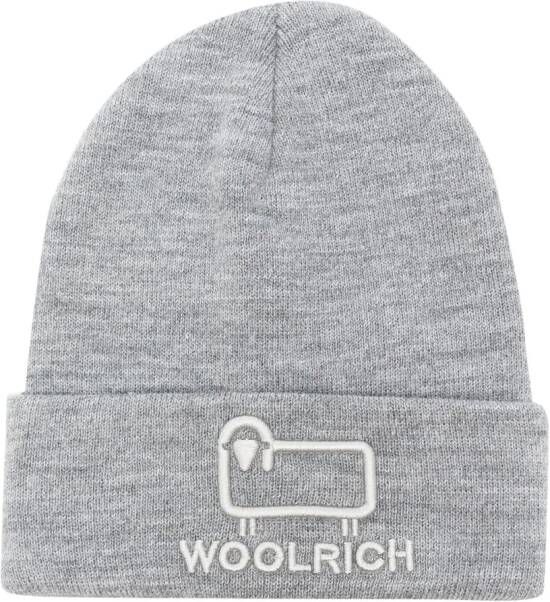 Woolrich Kids Muts met geborduurd logo Grijs
