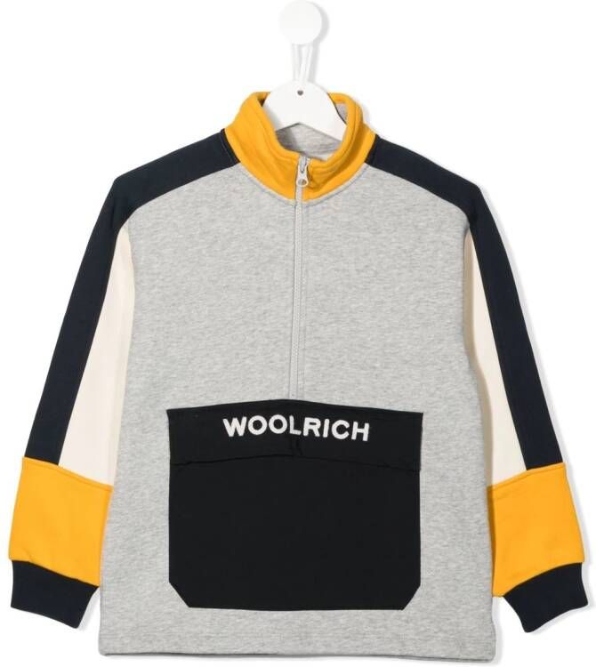 Woolrich Kids Sweater met rits Geel