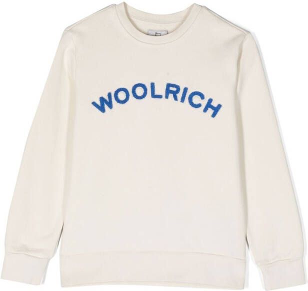 Woolrich Kids Sweater met logo Beige