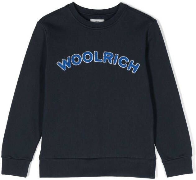 Woolrich Kids Sweater met logo Blauw