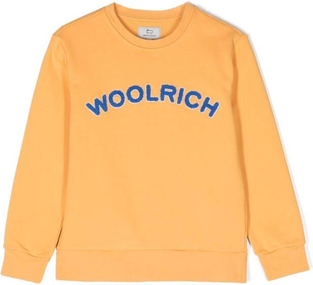 Woolrich Kids Sweater met logo Geel