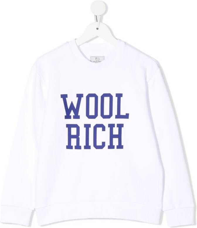 Woolrich Kids Sweater met logoprint Wit