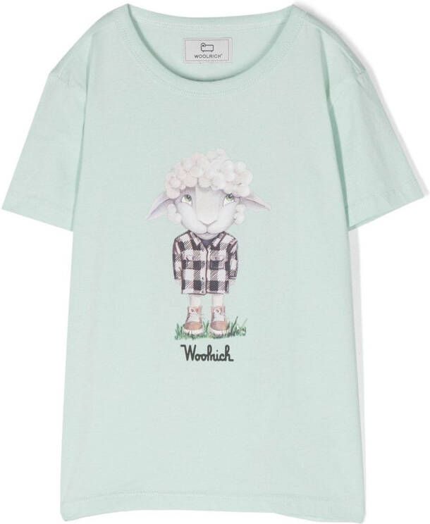 Woolrich Kids T-shirt met print Groen