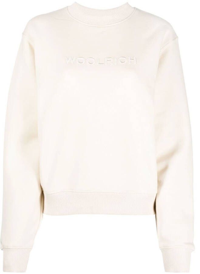 Woolrich Sweater met geborduurd logo Beige