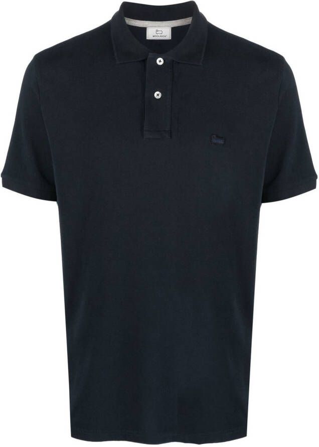 Woolrich Poloshirt met geborduurd logo Blauw