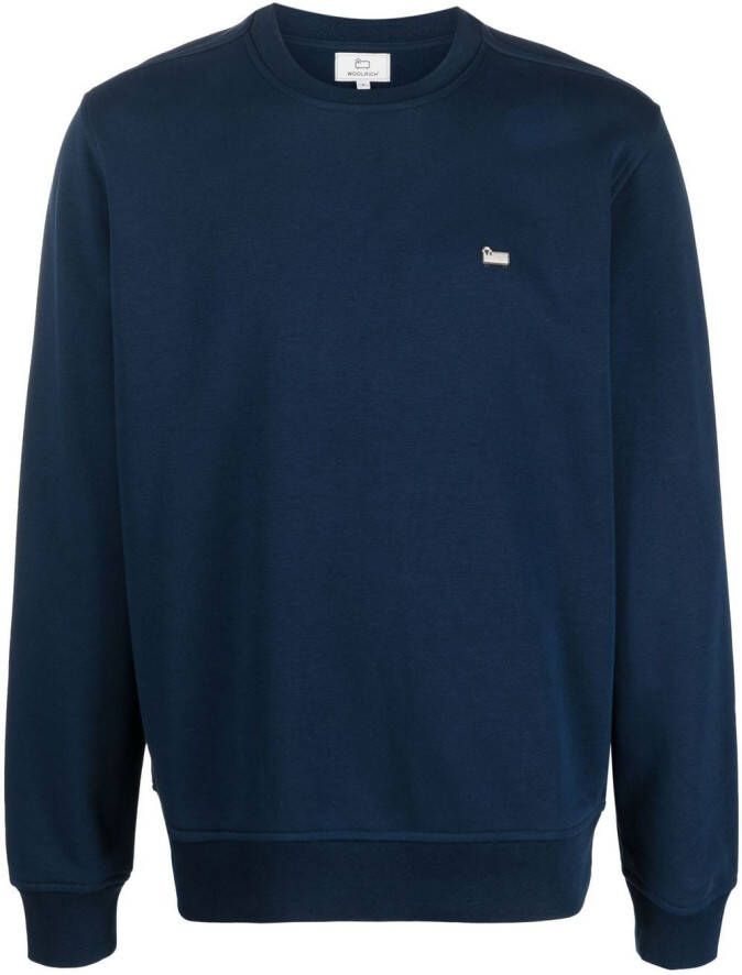 Woolrich Trui met logopatch Blauw