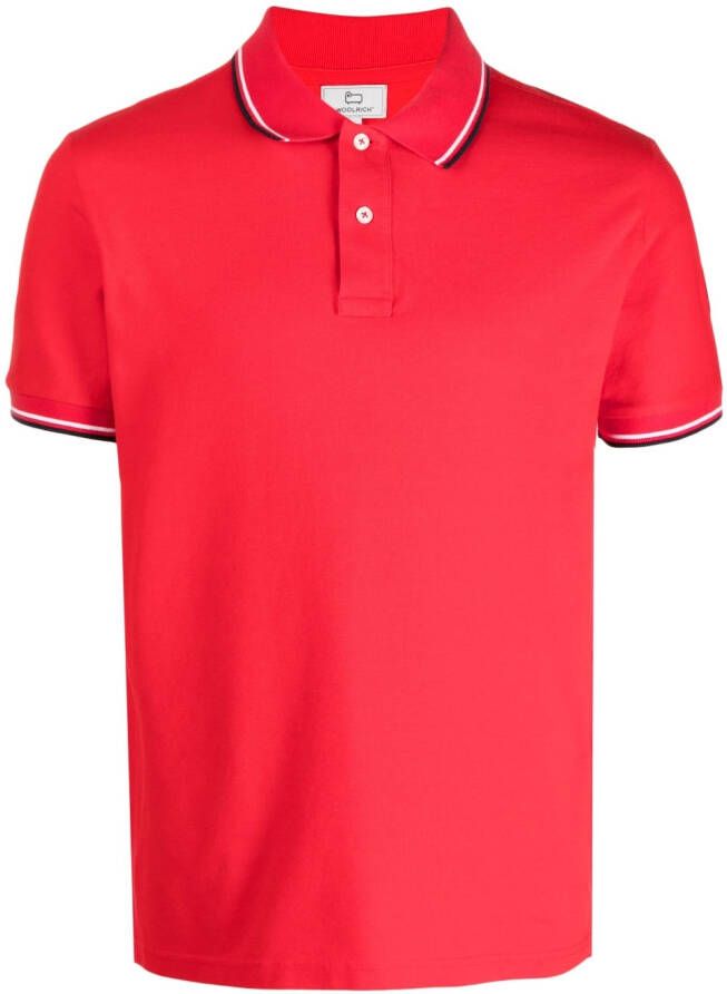 Woolrich Poloshirt met logopatch Rood
