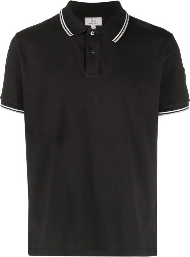 Woolrich Poloshirt met logopatch Zwart