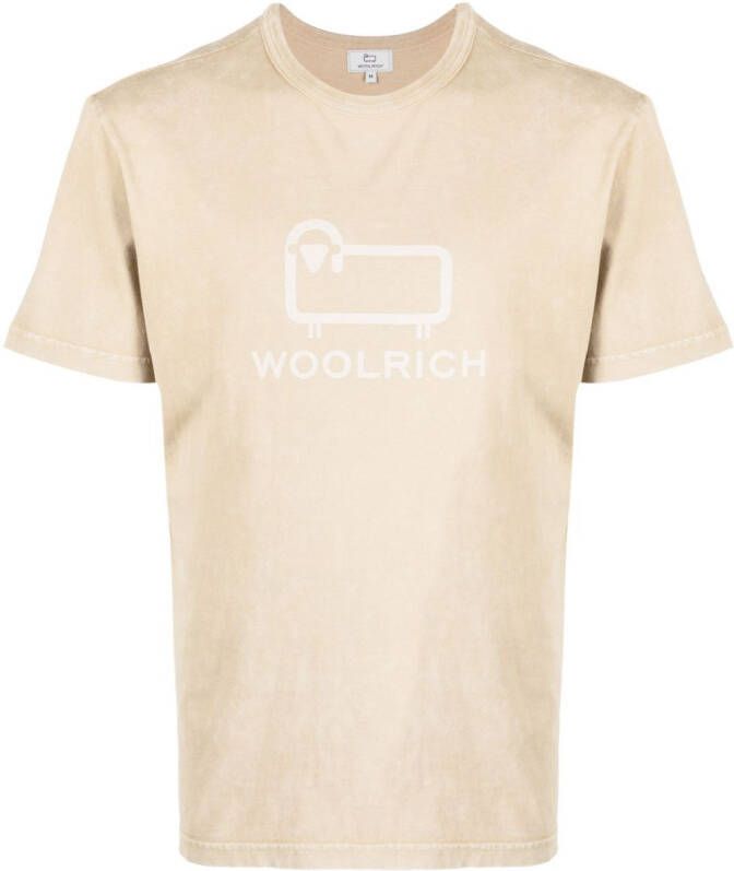 Woolrich T-shirt met logoprint Beige