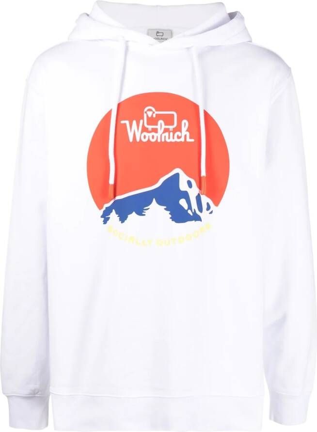 Woolrich Hoodie met logoprint Wit
