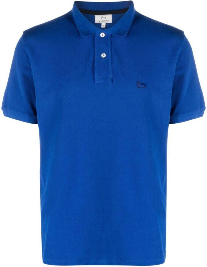 Woolrich Poloshirt met geborduurd logo Blauw