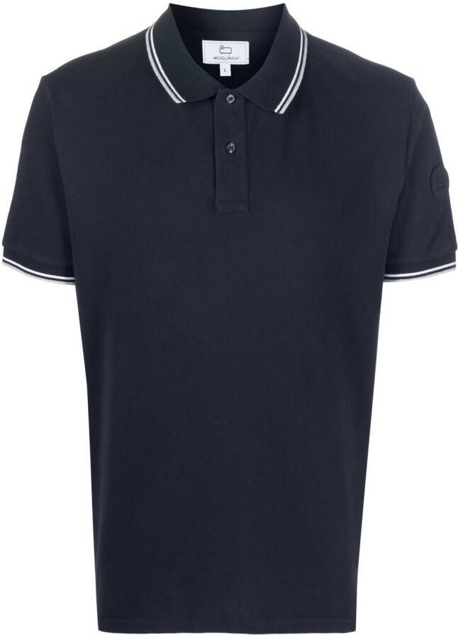 Woolrich Poloshirt met logopatch Blauw