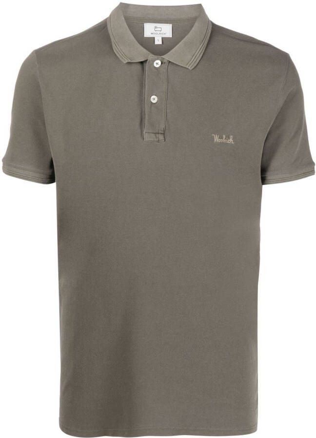 Woolrich Poloshirt met logopatch Groen