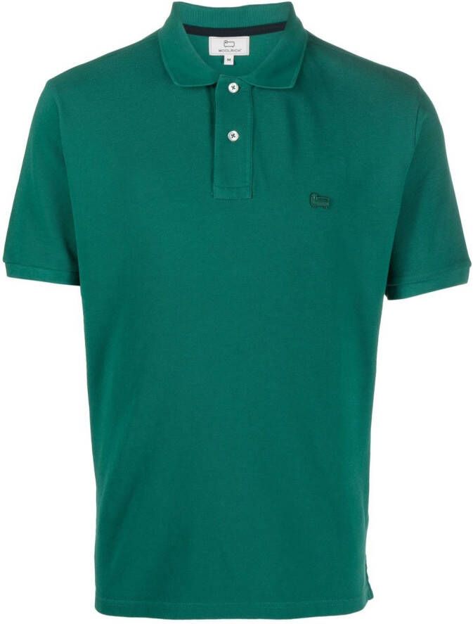 Woolrich Poloshirt met logopatch Groen