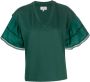 Woolrich T-shirt met ruche mouwen Groen - Thumbnail 1