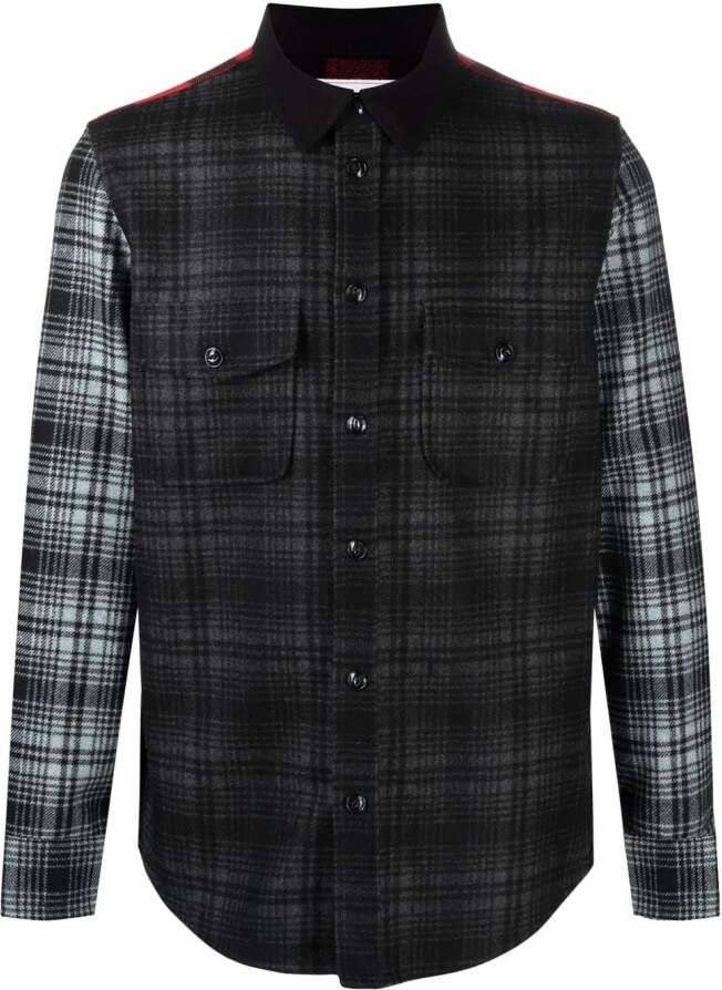 Woolrich Shirtjack met patchwork Rood