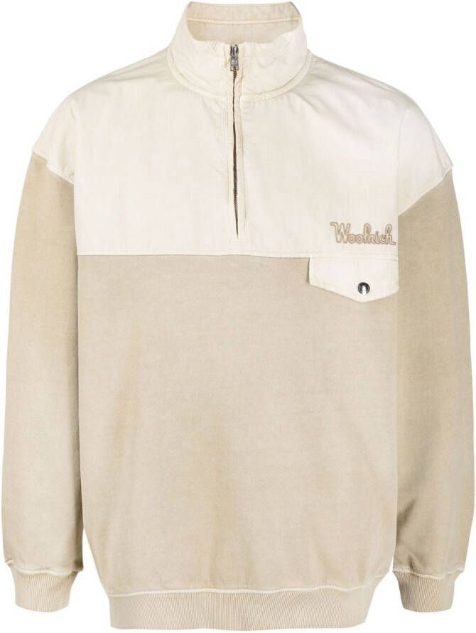 Woolrich Sweater met geborduurd logo Beige