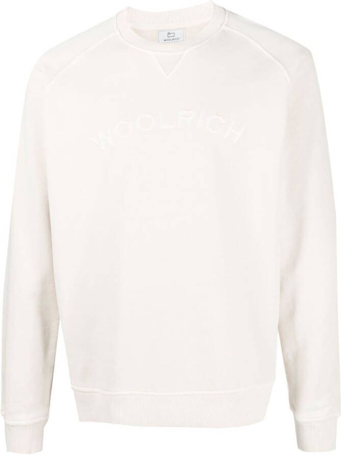 Woolrich Sweater met geborduurd logo Beige