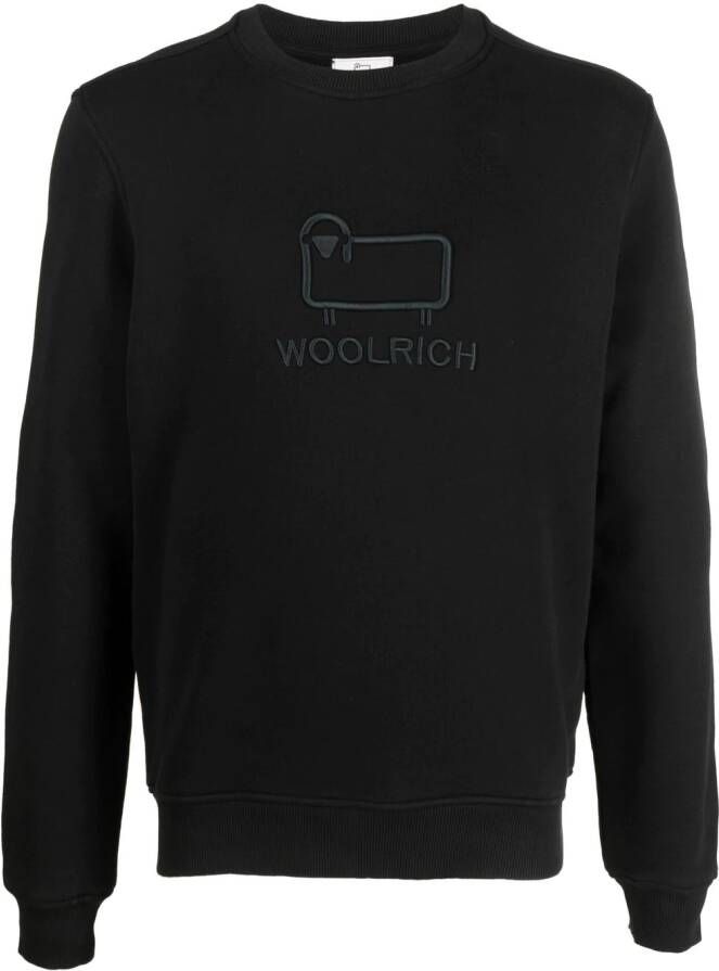 Woolrich Sweater met geborduurd logo Zwart