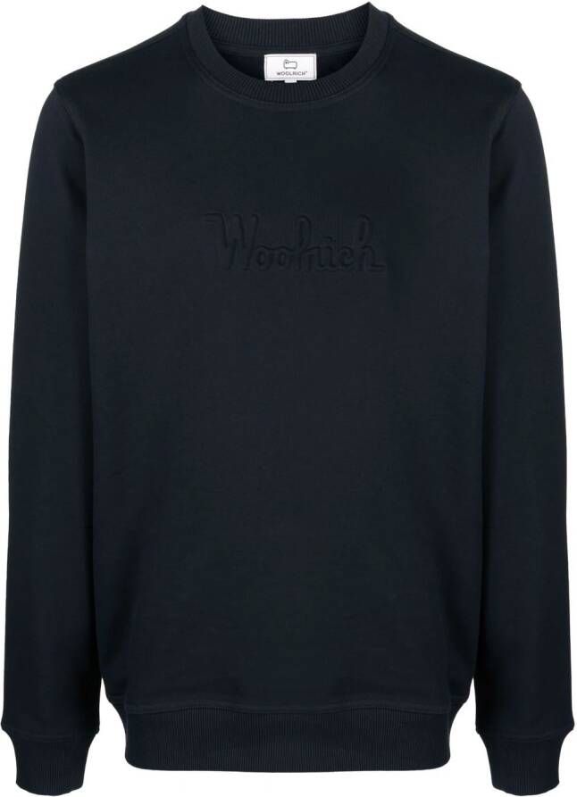 Woolrich Sweater met logo-reliëf Blauw