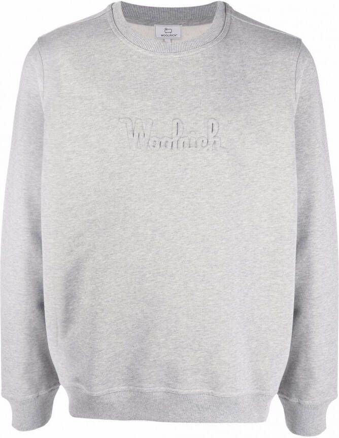 Woolrich Sweater met logo-reliëf Grijs