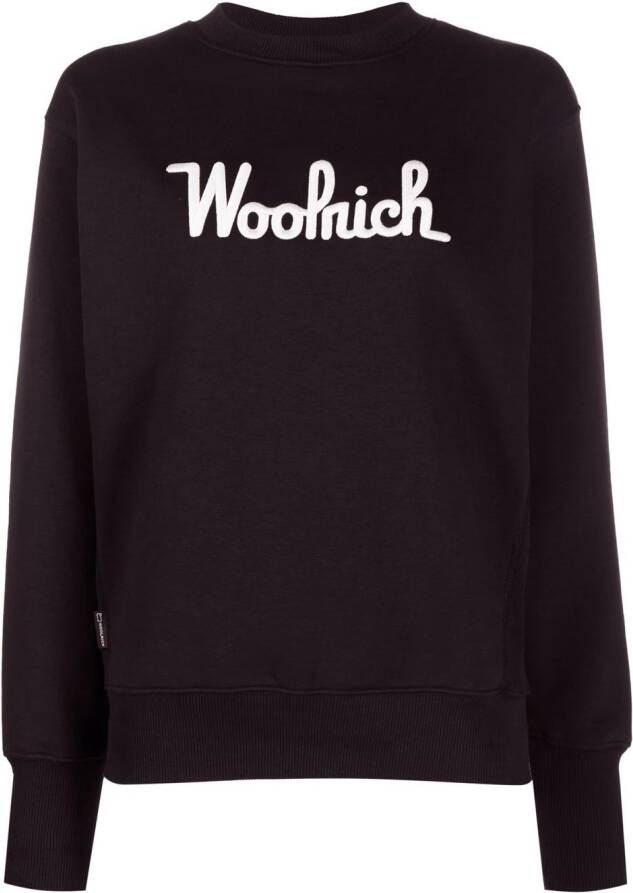 Woolrich Sweater met logo Zwart