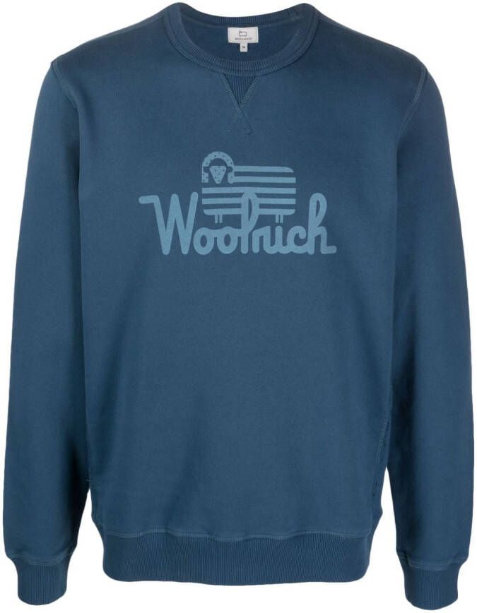 Woolrich Sweater met logoprint Blauw